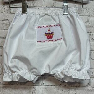 Le' Za Me Size 18M Bloomers Shorts White Hand Smocked Cupcake Cotton